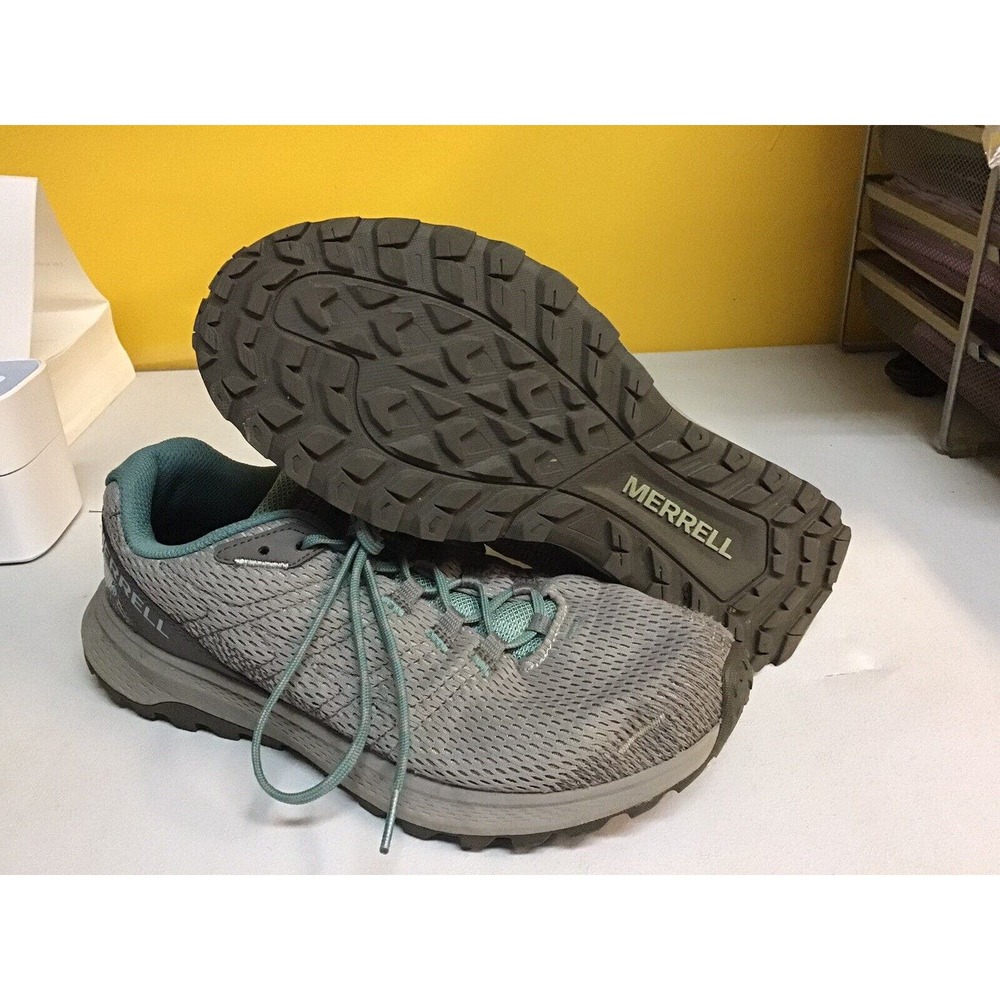 Merrell Fly Strike Womens Size 10 Gray Mesh Trail Hiking Shoes Sneakers - EUC
